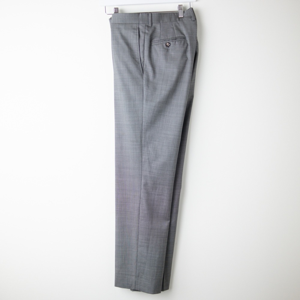 Ted Baker London Jay‎ CT Wool Dress Pants Mens 35L Gray Micro Check Italian